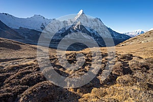 Ama Dablam mountain peak from Chukung Ri view point, Everest reg