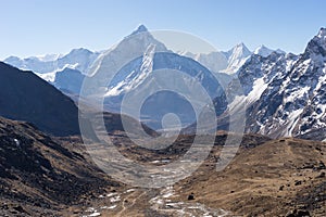 Ama Dablam mountain peak view from Chola pass