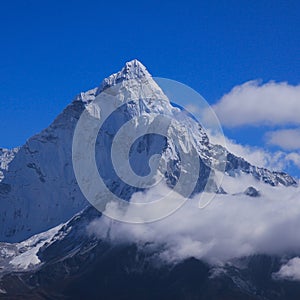 Ama Dablam seen from below Cho La pass