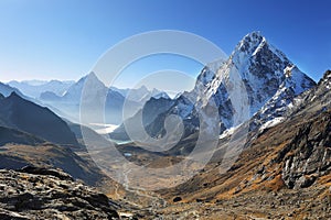 Ama Dablan and Cholatse peaks from Dzongla, Nrpal