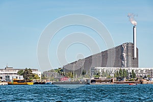 Areal view of Amager Bakke, Slope or Copenhill, incineration plant, heat and power waste-to-energy plant photo