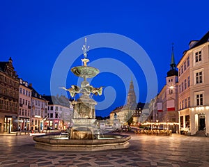 Amagertorv Square and Stork Fountain in the Old Town photo