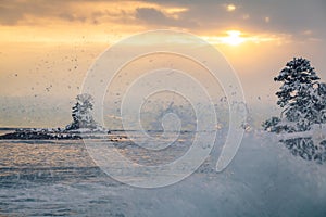 Amaharashi coast and Tateyama mountains