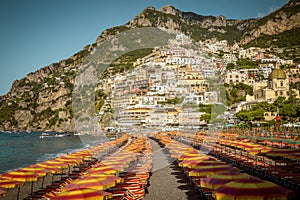Amalfi Coast - beach in Positano town, Italy