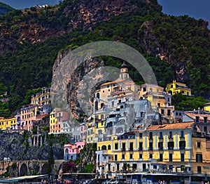 Amalfi Coast, coastline along the southern edge of the Sorrentine Peninsula, Campania region. Italy