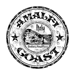 Amalfi Coast grunge rubber stamp