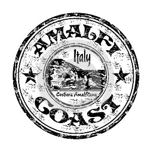 Amalfi Coast grunge rubber stamp photo