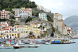 Amalfi coast, Italy - panoramic view of Cetara
