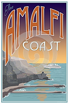 Amalfi Coast Travel Poster