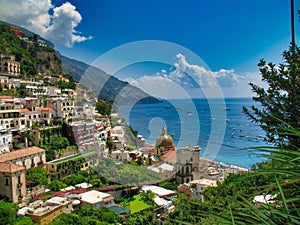 Amalfi Coast: View of Positano from the Hillside.