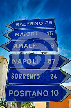 Amalfi Coast: Village Directions Signs.