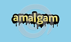 AMALGAM writing vector design on a blue background