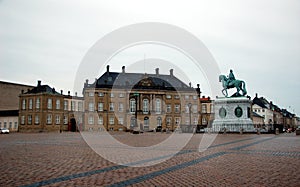 The Amalienborg castle square, Copenhagen, Denmark.