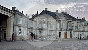 Amalienborg palace in Copenhagen, Denmark.