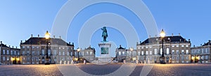 Amalienborg Palace in Copenhagen by night