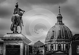 Amalienborg square on a cold, winter day, Copenhagen