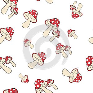 Amanita fly-agaric pattern seamless