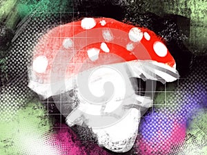 Amanita muscaria abstract illustration