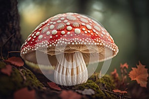 Amanita muscaria - Fly Agaric Mushroom in the forest