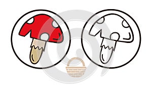 Amanita muscaria mushroom icon. Cartoon illustration of toadstool vector for web design