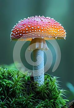 Amanita muscaria is poisonous mushroom with red hat and white spots