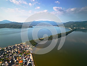 Amanohashidate, Kyoto, Japan Overlooking the Sandbar