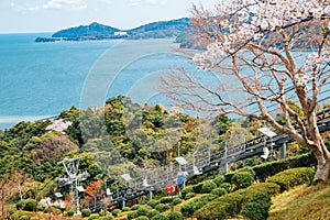 Amanohashidate nature scenic view at spring in Kyoto, Japan