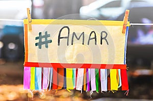 Amar message, #amar, hashtag amar, written amar in portuguese