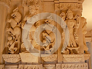 Amar Sagar Jain Temple of 12th century near Jaisalmer, Rajasthan, India photo