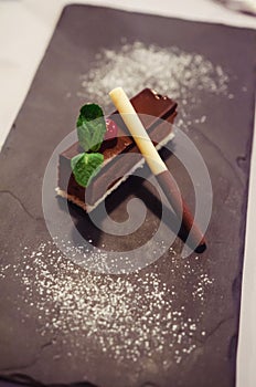 Amaretto chocolate mousse dessert