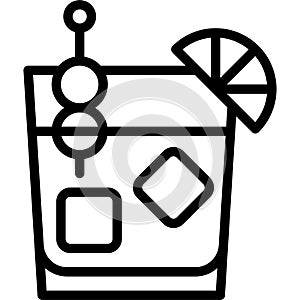 Amaretto sour cocktail icon, Alcoholic mixed drink vector