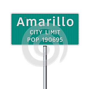 Amarillo City Limit road sign