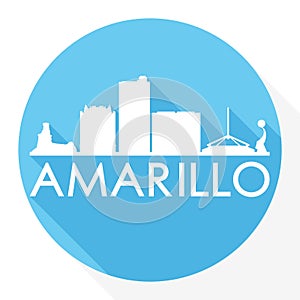 Amarillo Texas Flat Icon Skyline Silhouette Design City Vector Art Famous Buildings. photo
