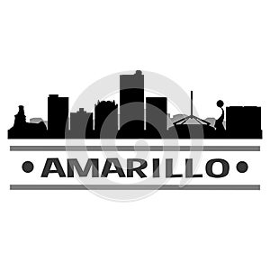 Amarillo Texas Icon Vector Art Design Skyline Flat City Silhouette Editable Template