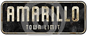 Amarillo Texas Street Sign Vintage Town Limit photo