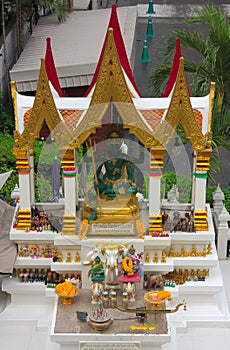 Amarindradhiraja shrine place where people pray and make offerings in the city of Bangkok, Thailand