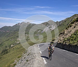 Amateur Cyclist on Col du Tourmalet - Tour de France 2018