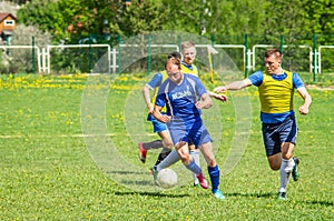 Amateur football match in Kaluga region of Russia.