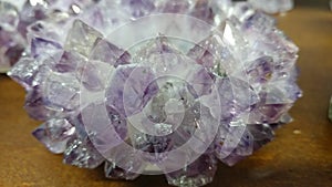 Amathyst crystal gemstone close up