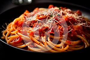 Amatriciana - Pasta with a sauce made from tomatoes, pancetta, pecorino cheese, and chili flakes