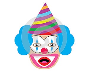 Amazed clown. Vector illustration