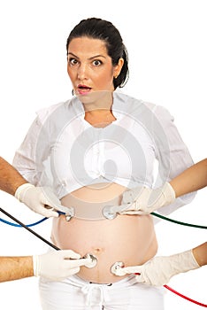 Amazed pregnant woman