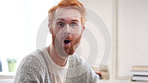 Amazed Surprised Man with Red Hairs