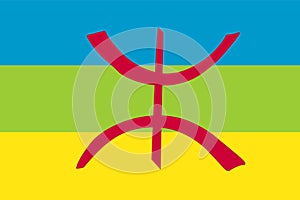 Amazigh Flag, berber culture, north african icons, vector illustration.