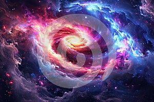 Amazin g bright spiral cosmic galaxy