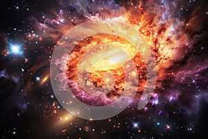 Amazin g bright spiral cosmic galaxy