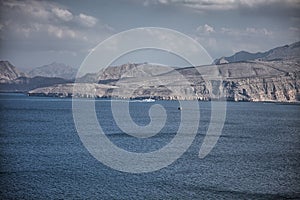 Amazinc coastal scenery near Khasab, in Musandam peninsula, Oman.