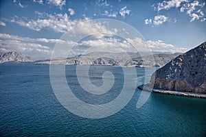 Amazinc coastal scenery near Khasab, in Musandam peninsula, Oman.