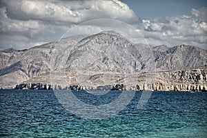 Amazinc coastal scenery near Khasab, in Musandam peninsula, Oman.