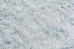 Amazing abstract broken ice crystals texture. Clear melting ice background